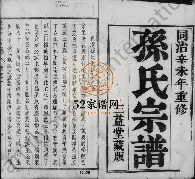 1871年修富春孙氏家谱[6卷]江苏丹阳三益堂孙姓电子版族谱下载