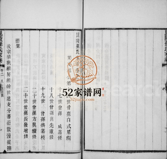 清光绪毘陵孙氏家乘 江苏武进孙姓电子版族谱下载
