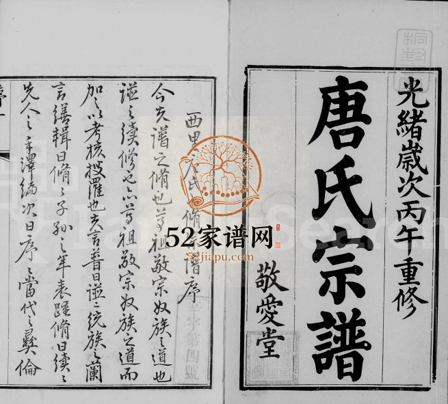 1906年修前洲西里唐氏宗谱[12卷]江苏无锡敬爱堂唐姓电子版族谱下载