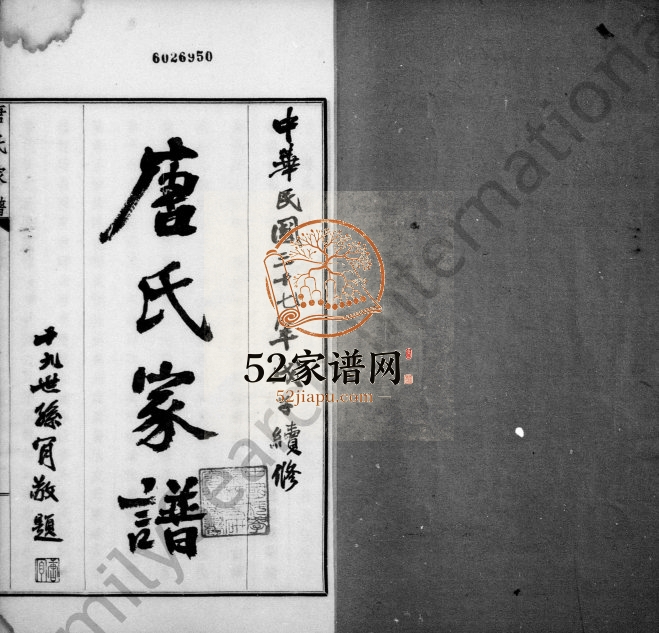 1948年修毘陵唐氏家谱[东分不分卷西分9卷首末各1卷]江苏武进 溧阳唐姓电子版族谱下载