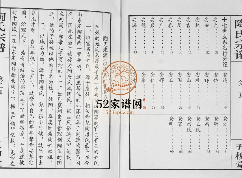 2004年修陶氏宗谱 江苏盐城五柳堂陶姓电子版族谱下载