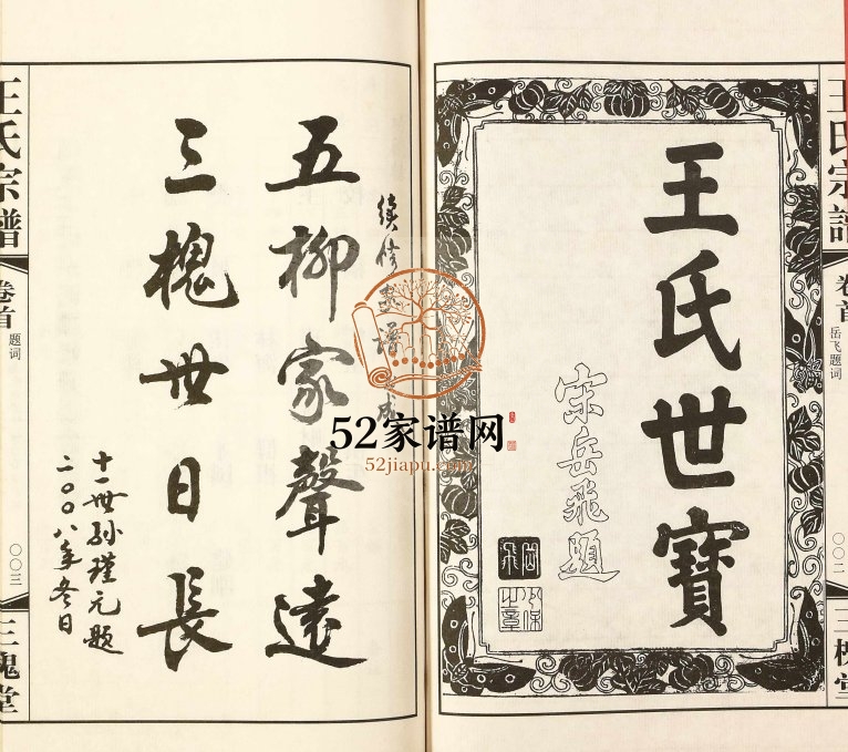 2008年修武进南王王氏宗谱 江苏三槐堂王姓电子版族谱下载