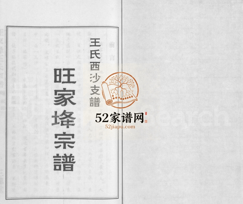 2009年修王氏西沙支谱旺家(土夅)宗谱 江苏江阴三槐堂王姓电子版族谱下载