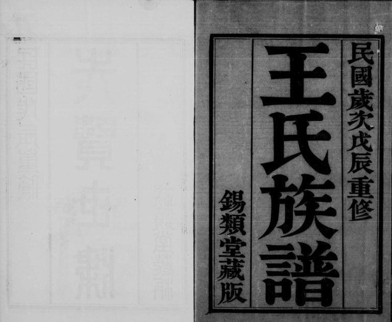 1928年修王氏族谱[26卷首1卷]江苏金坛锡类堂王姓电子版家谱下载