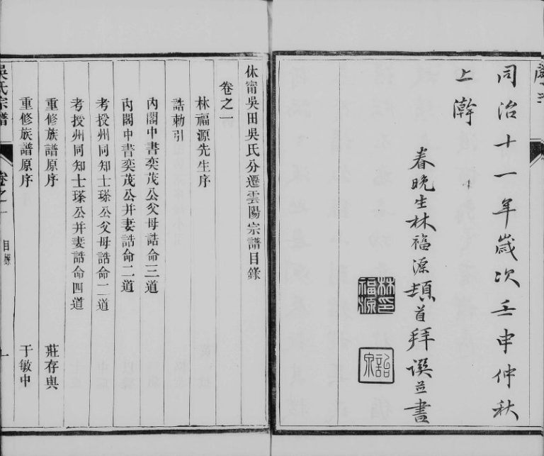 1872年修休宁吴田吴氏分迁云阳宗谱[8卷]云阳吴氏家乘 江苏丹阳伦叙堂吴姓电子版族谱下载