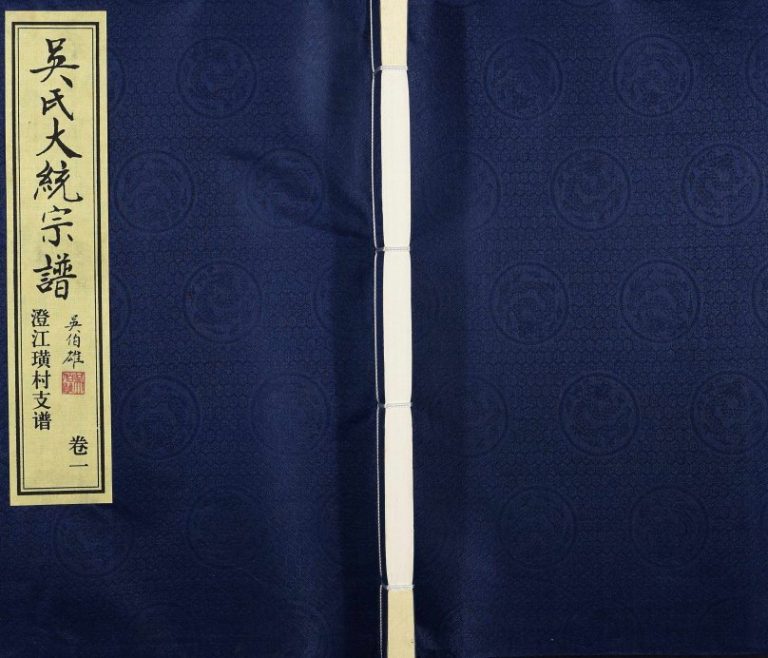 2008年修吴氏大统宗谱澄江璜村支谱[8卷]江苏江阴至德堂吴姓电子版族谱下载