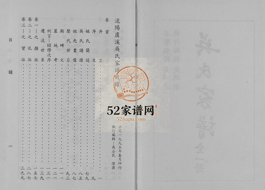 1995年修沭阳虞溪吴氏家谱[8卷首1卷末1卷]江苏吴姓电子版族谱下载