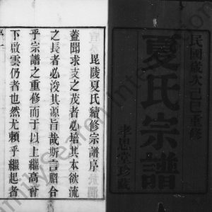 1929年毘陵夏氏重修宗谱[8卷]江苏武进孝思堂夏姓电子版族谱下载