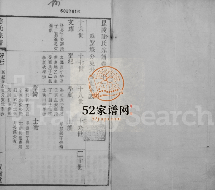 1949年修毘陵谢氏宗谱[22卷]江苏武进宝树堂谢姓电子版族谱下载