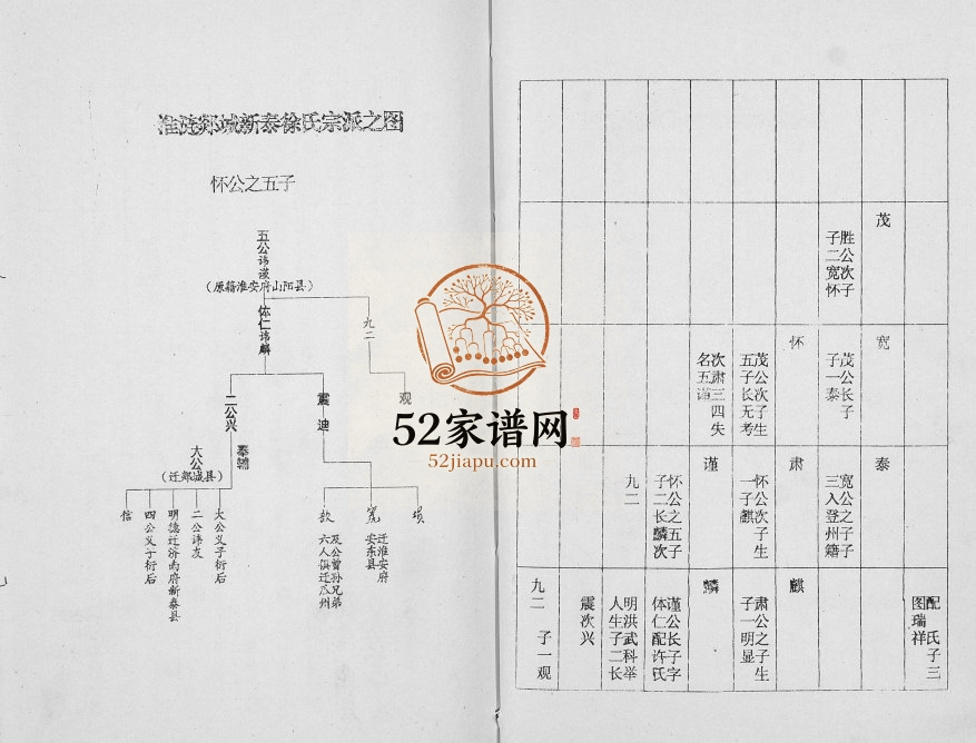 1996年修淮涟郯城新泰徐氏族谱[4卷]江苏涟水 山东莱芜徐姓电子版家谱下载