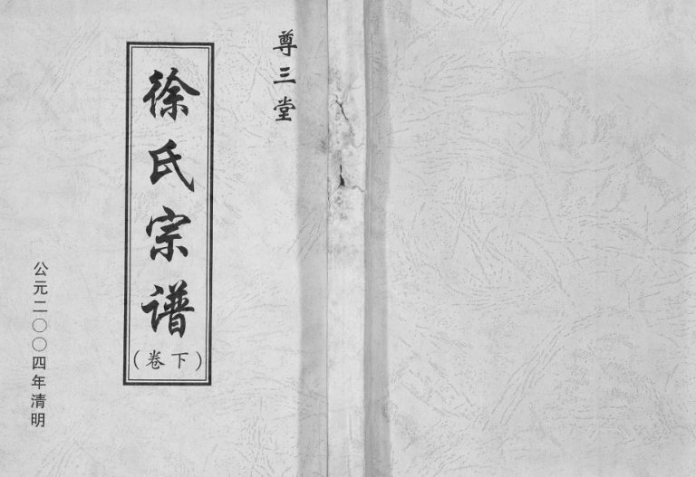 2004年修徐氏宗谱 江苏盐城尊三堂徐姓电子版族谱下载