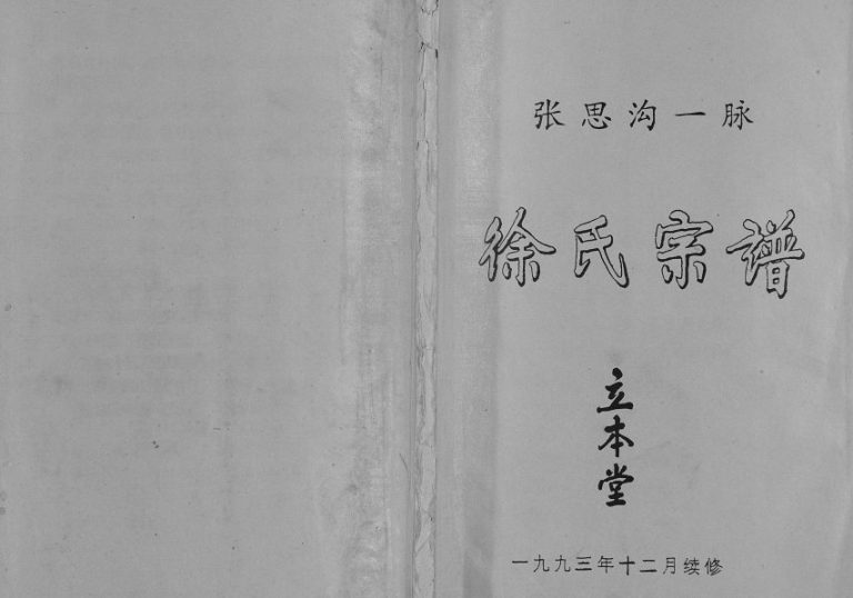 1993年修张思沟一脉徐氏宗谱[不分卷]江苏建湖立本堂徐姓电子版族谱下载
