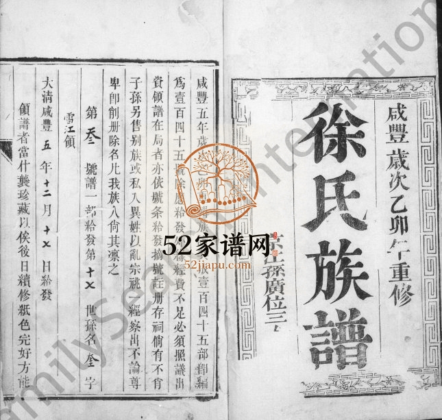 1855年修徐氏族谱[12卷]江苏泰州徐姓电子版家谱下载