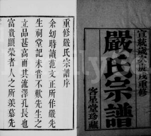 1910年修毘陵严氏宗谱[16卷]江苏武进客星堂严姓电子版族谱下载