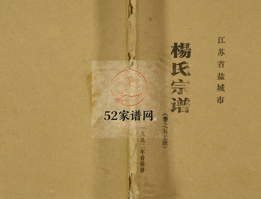 1992年修盐城杨氏宗谱 江苏四知堂杨姓电子版族谱下载