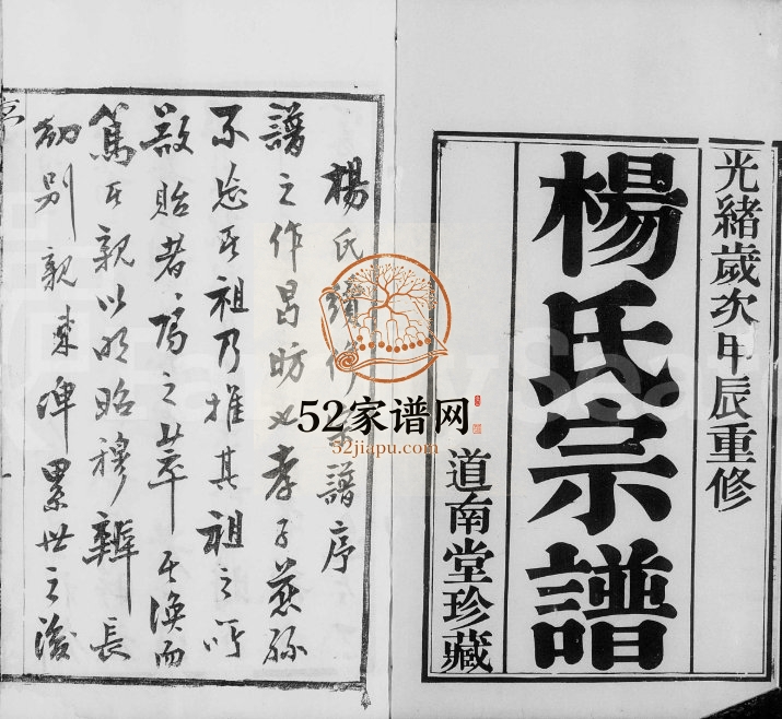 1904年修毘陵镇塘桥杨氏宗谱[14卷]江苏武进道南堂杨姓电子版族谱下载