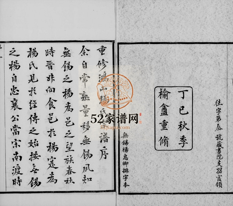 1917年重修鸿山杨氏宗谱[12卷首1卷]江苏无锡杨姓电子版族谱下载