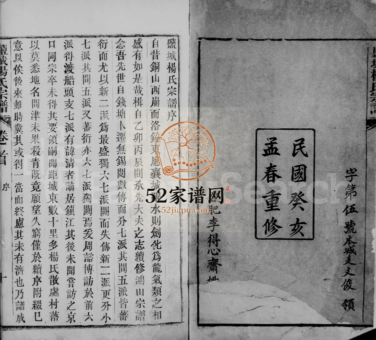 1923年修盐城杨氏宗谱[24卷首末各1卷]江苏杨姓电子版族谱下载