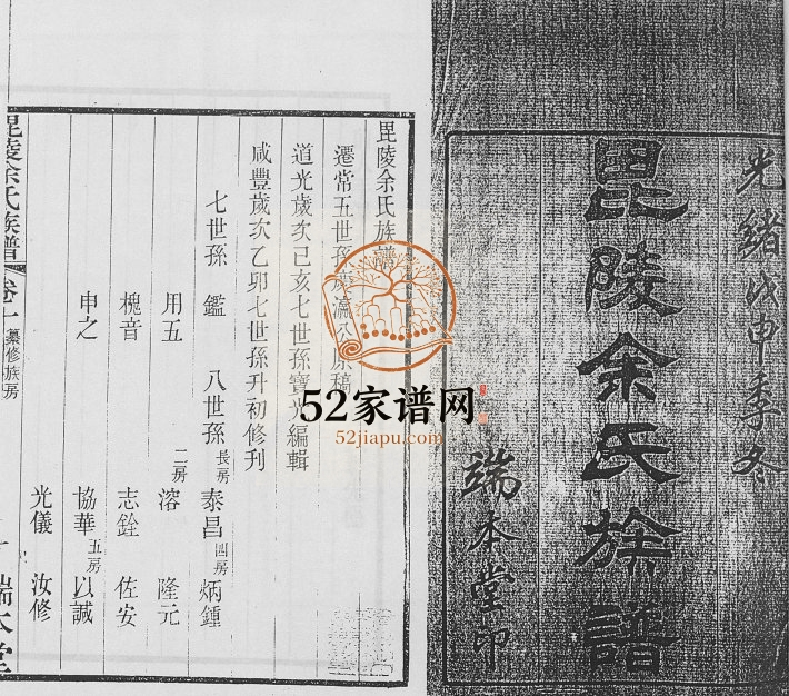 1908年修毘陵余氏族谱[8卷]江苏武进端本堂余姓电子版家谱下载