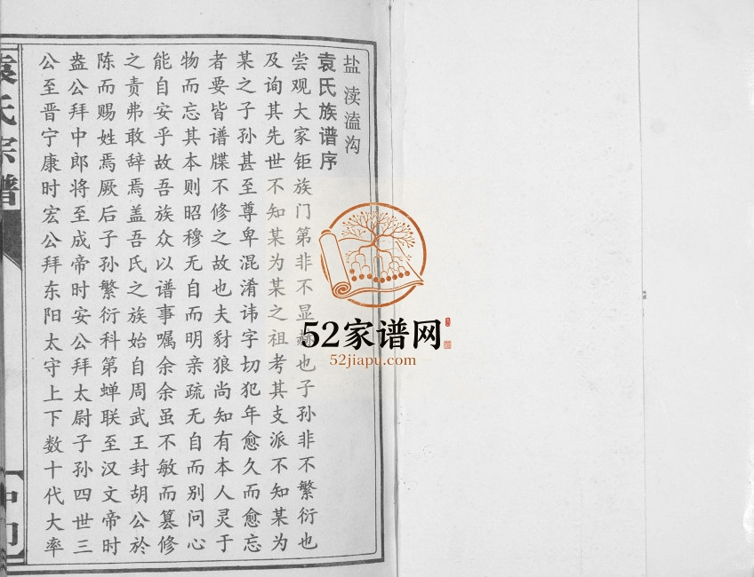 1995年修袁氏宗谱中门[不分卷]江苏盐城卧雪堂袁姓电子版族谱下载
