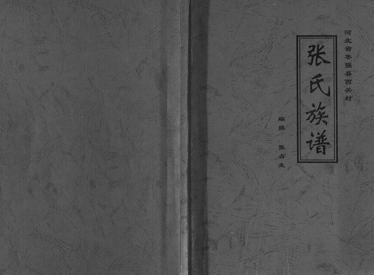 2003年修河北省枣强县西关村张氏族谱张姓电子版家谱下载