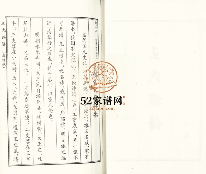2011年四修唐家堡王常丰村王氏族谱 河北沧州王姓电子版家谱下载
