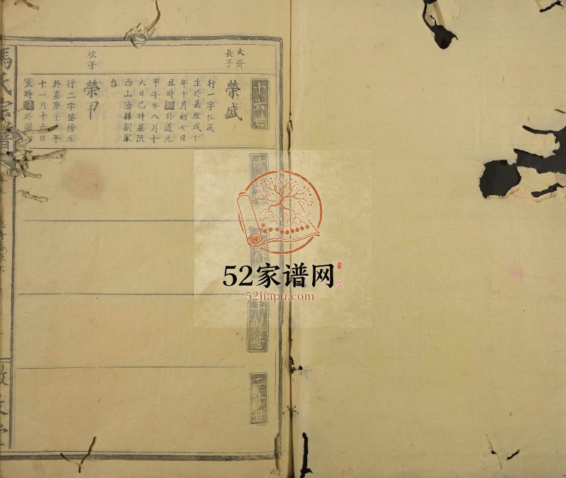 1941年修冯氏宗谱[残卷]陕西山阳敬牧堂冯姓电子版族谱下载