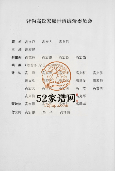 2009年修佳县背沟村高氏家族世谱 陕西高姓电子版族谱下载