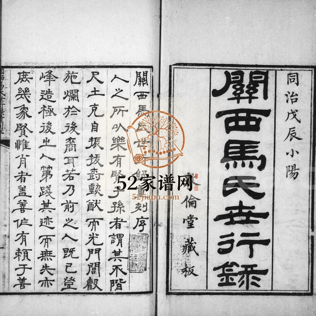 1868年修关西马氏世行录[14卷]陕西大荔敦伦堂马姓电子版族谱下载
