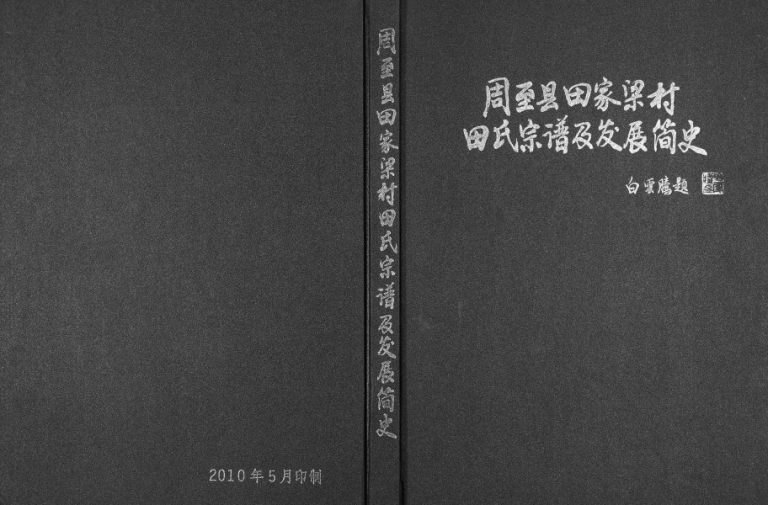 2010年修周至县田家梁村田氏宗谱及发展简史 陕西田姓电子版族谱下载