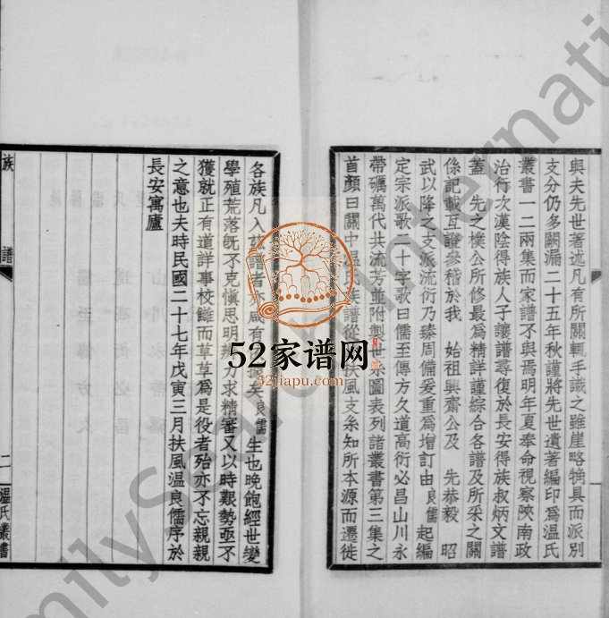 1938年修关中温氏族谱 陕西长安温姓电子版家谱下载