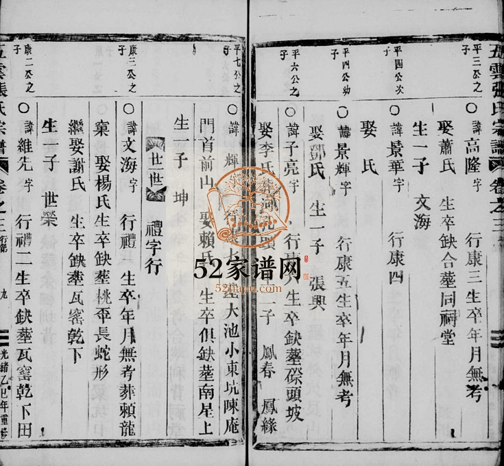 1905年重修五云张氏宗谱[残卷]浙江缙云张姓电子版族谱下载