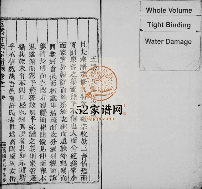1928年修五云许氏宗谱[2卷]浙江缙云许姓电子版族谱下载