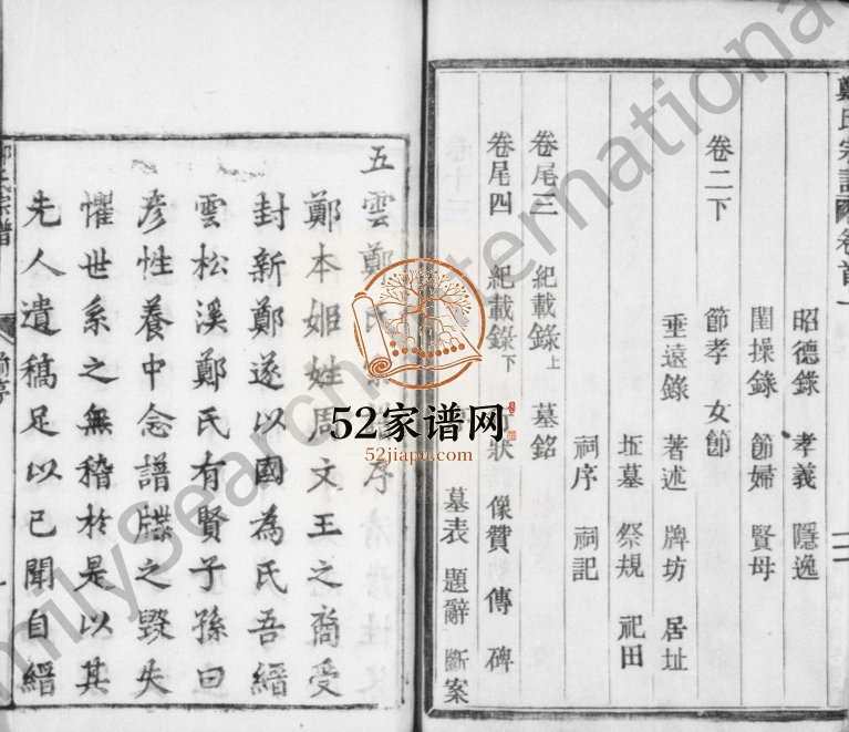 1945年修五云郑氏宗谱[13卷首5卷尾4卷]浙江缙云郑姓电子版族谱下载