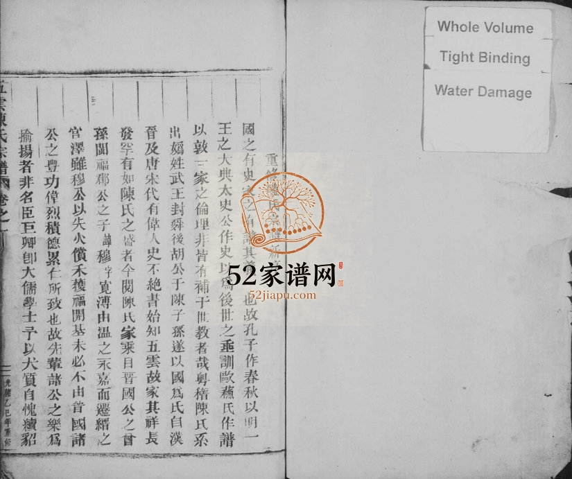 1905年修五云陈氏宗谱[6卷]浙江缙云陈姓电子版族谱下载