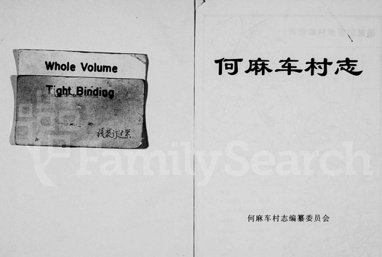 1998年修[何氏]何麻车村志 浙江永康何姓电子版族谱下载