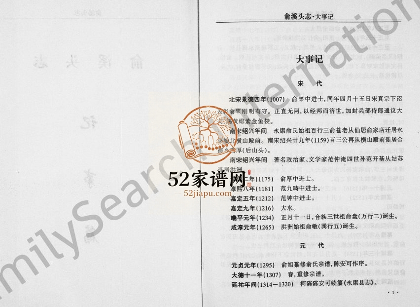 1997年修[俞氏]俞溪头志 浙江永康俞姓电子版族谱下载