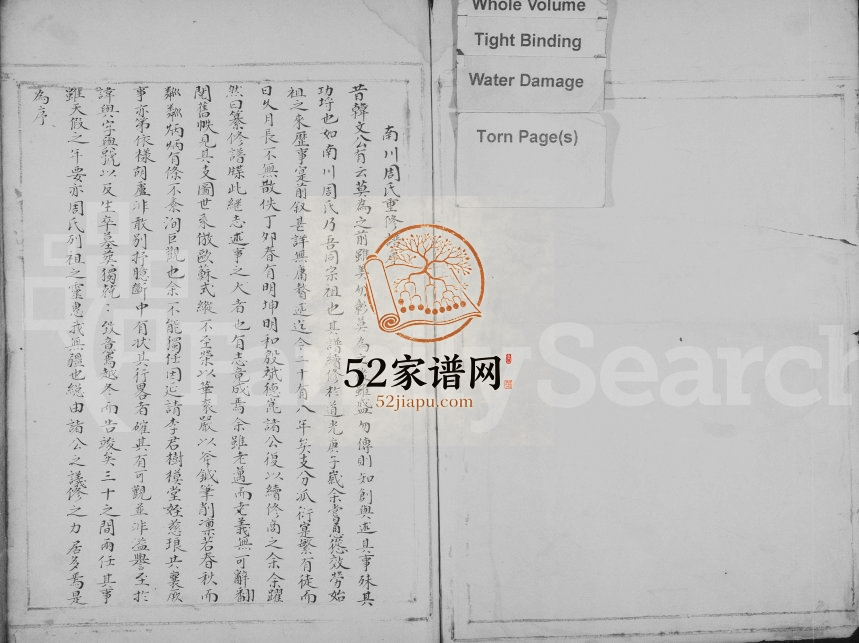 1867年修南川周氏宗谱 浙江永嘉周姓电子版族谱下载