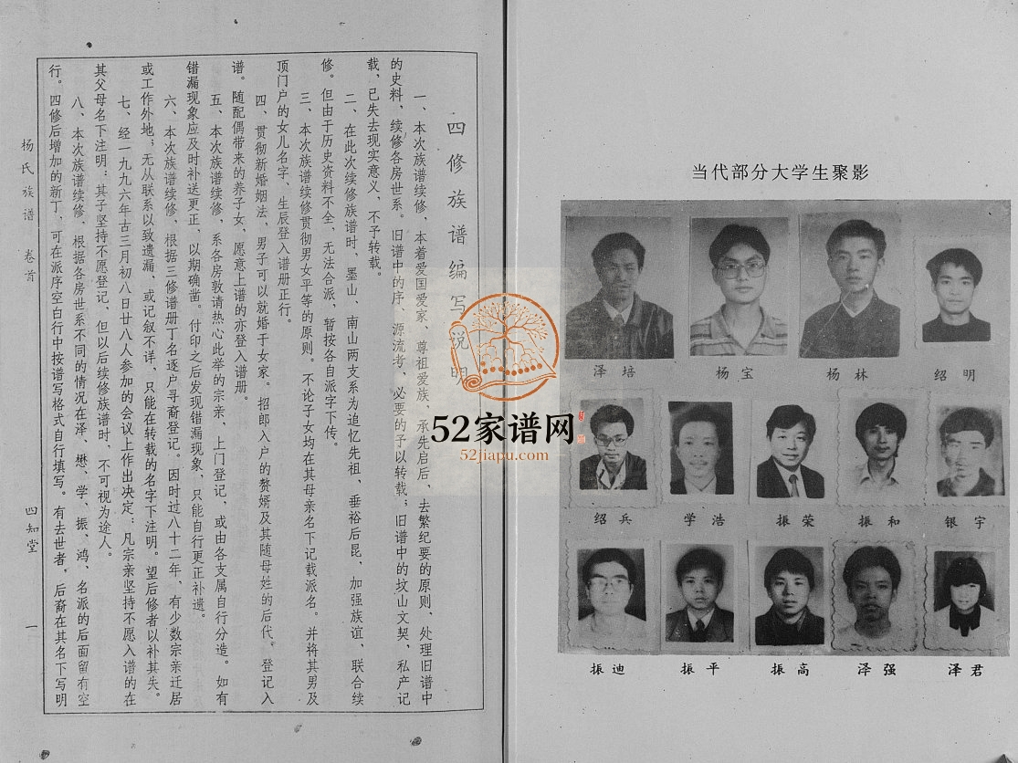 1996年修杨氏族谱.南墨山支系 湖南华容四知堂杨姓PDF电子版家谱下载