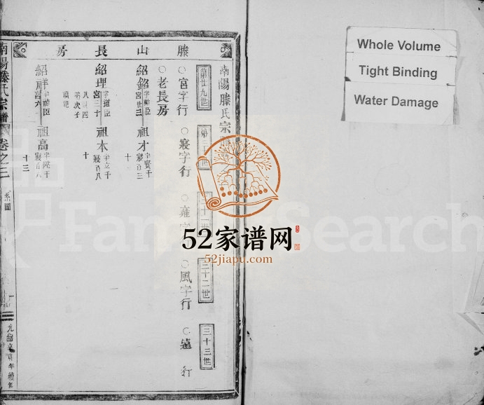 1891年续修南阳滕氏宗谱 浙江永嘉滕姓电子版族谱下载