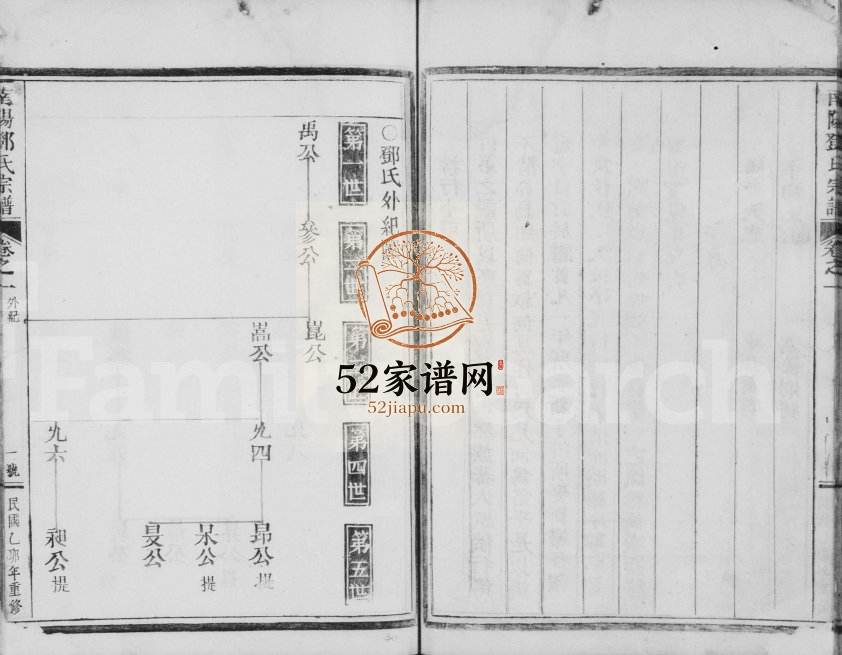 1915年重修南阳邓氏宗谱[1卷]浙江松阳邓姓电子版族谱下载