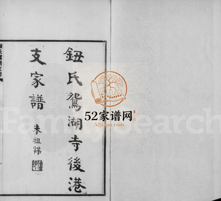 1924年修钮氏鸳湖寺后港支家谱 浙江嘉兴钮姓电子版族谱下载