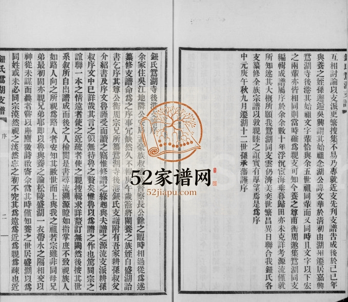1924年修钮氏鸳湖寺后港支家谱 浙江嘉兴钮姓电子版族谱下载