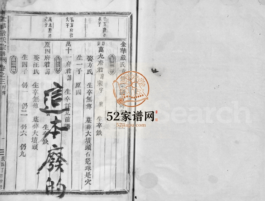 1927年重修严氏宗谱[残卷]浙江金华严姓电子版族谱下载