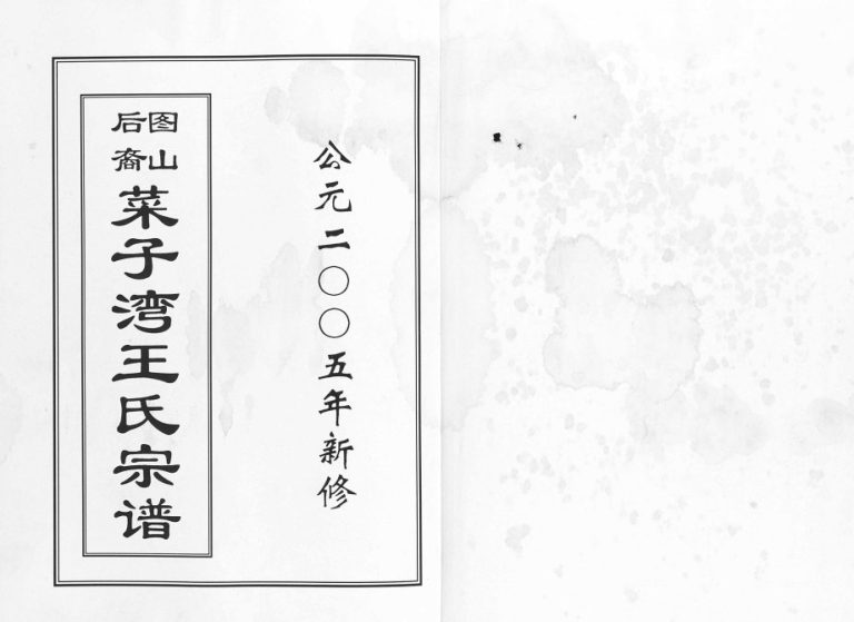 2005年修图山后裔菜子湾王氏宗谱 浙江嵊州永思堂王姓电子版族谱下载