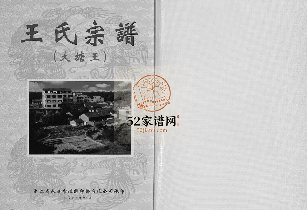 2003年十修大塘王王氏宗谱 浙江永康王姓电子版族谱下载