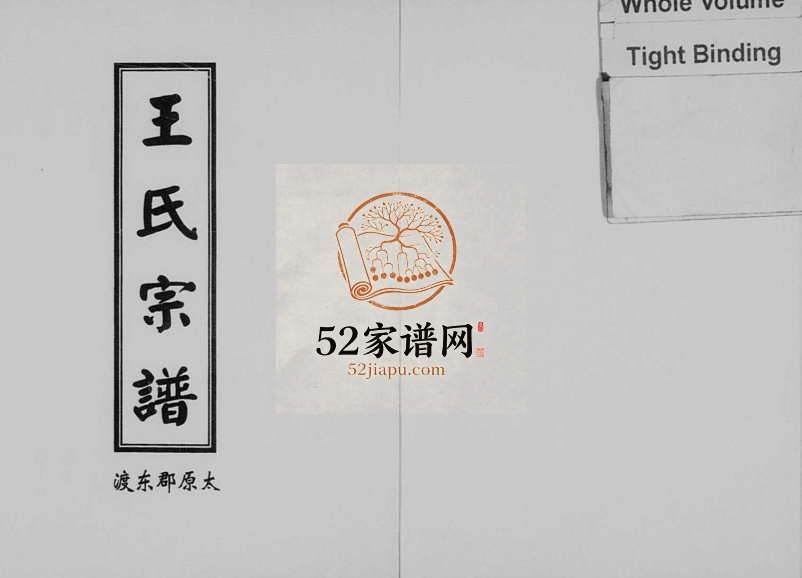 2003年重修太原东渡王氏宗谱 浙江缙云王姓电子版族谱下载