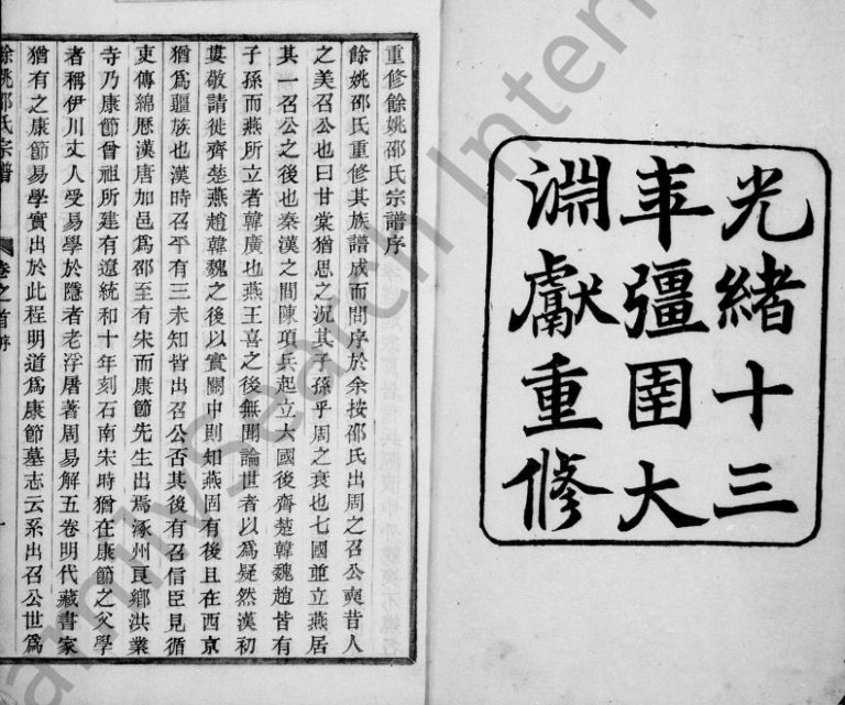 1888年六修姚江邵氏宗谱[16卷首1卷贻编7卷]浙江余姚邵姓电子版族谱下载