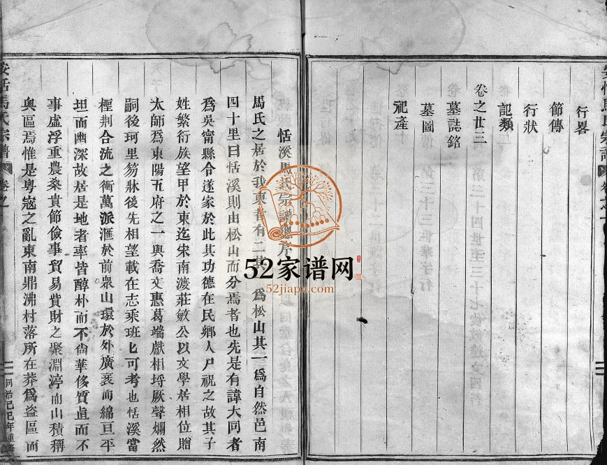 1869年重修安恬马氏宗谱[23卷]浙江东阳马姓电子版族谱下载