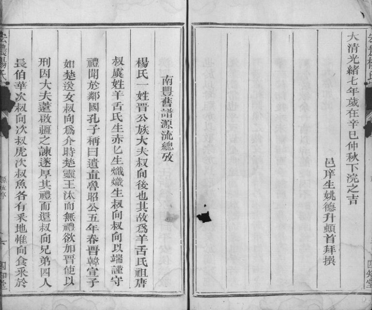 1881年修宏农杨氏宗谱[2卷]江西南丰 新城 广昌 福建宁化 泉州四知堂杨姓电子版族谱下载